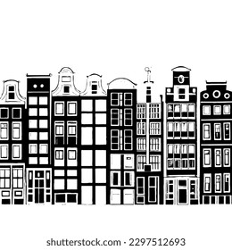 Amsterdam Vector Minimal Line Art No White Background