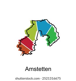 Amstetten map. Borders of for your infographic. Vector illustration design template