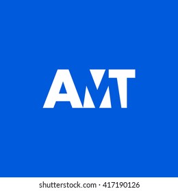 AMT Logo. Vector Graphic Branding Letter Element. White Background