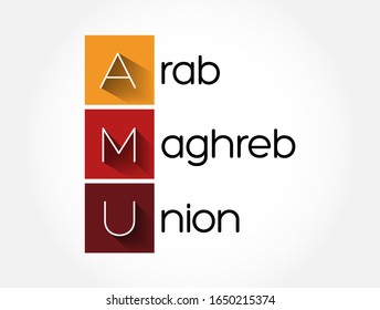 AMU - Arab Maghreb Union acronym, business concept background