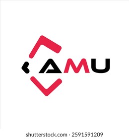 AMU creative minimalist letter logo. AMU unique vector initials alphabet letter logo design
