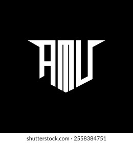 AMU letter logo design with white background in illustrator, vector logo modern alphabet font overlap style, calligraphy designs for logo, Poster, Invitation, etc.