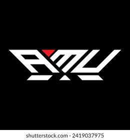 AMU letter logo vector design, AMU simple and modern logo. AMU luxurious alphabet design  