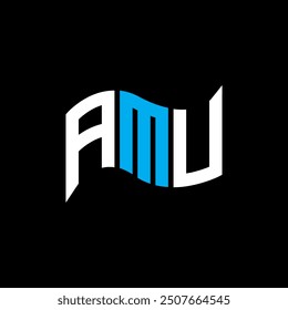 AMU logo design, AMU simple and modern logo. AMU luxurious alphabet design  
