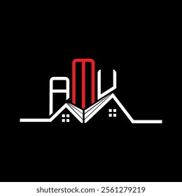 AMU Real state logo design, AMU simple and modern logo. AMU luxurious alphabet design  
