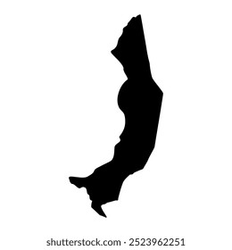 Mapa do distrito de Amudat, divisão administrativa de Uganda. Ilustração vetorial.