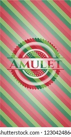 Amulet christmas style emblem.