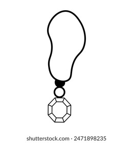 Amulet coloring page isolated on white background