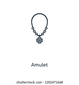 Amulet concept line icon. Linear Amulet concept outline symbol design. This simple element illustration can be used for web and mobile UI/UX.