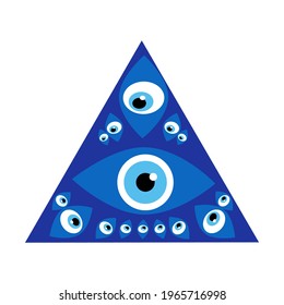 Amulet evil eye isolated. Talisman to protect against evil eye. Greek evil eye, symbol of protection. Glass Turkish eye Nazar Boncugu.