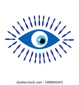 Amulet evil eye isolated. Talisman to protect against evil eye. Greek evil eye, symbol of protection. Glass Turkish eye Nazar Boncugu.