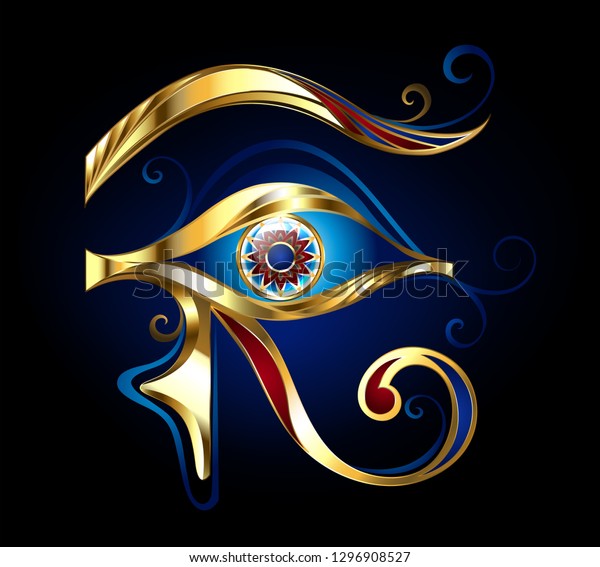 Amulet Eye Horus Glittering Gold Decorated Stock Vector (Royalty Free ...