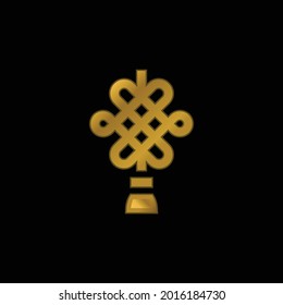 Amulet gold plated metalic icon or logo vector