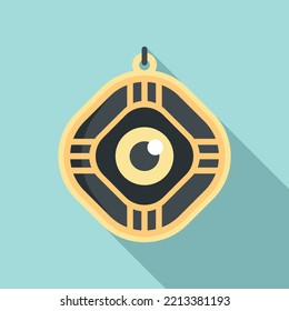 Amulet icon flat vector. Hand japan. Magic bead