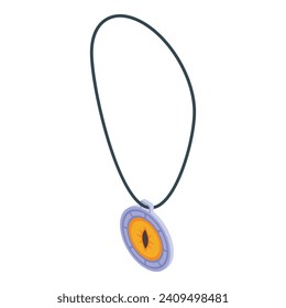 Amulet icon isometric vector. Japan magic. Hand eye