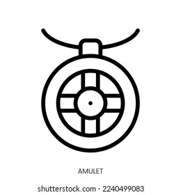 amulet icon. Line Art Style Design Isolated On White Background