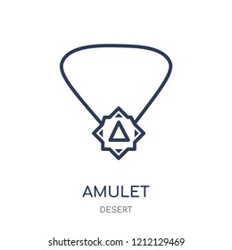 Amulet icon. Amulet linear symbol design from Desert collection. Simple outline element vector illustration on white background.