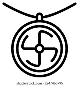 Amulet-Symbol mit Rahmenstil. Geeignet für Webdesign, Logo, App und Benutzeroberfläche. Basierend auf der Größe des Symbols im Allgemeinen, sodass es reduziert werden kann.	
