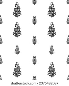 Amulet Icon Seamless Pattern, Good Luck Charm Icon Vector Art Illustration
