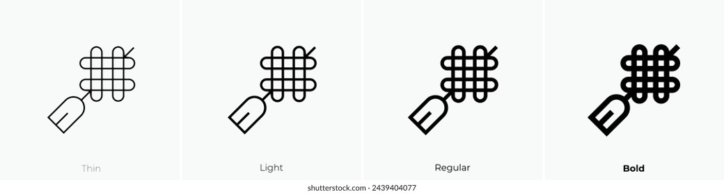 icono de amuleto. Diseño de estilo fino, ligero, regular y audaz aislado sobre fondo blanco