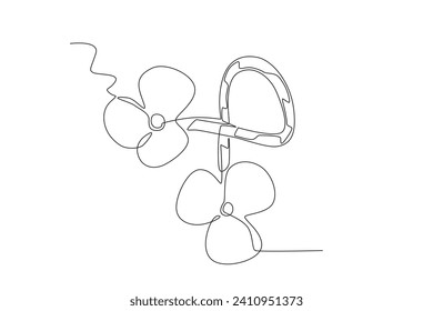 An amulet for a Martisor . Martisor one-line drawing