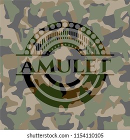 Amulet on camouflage texture