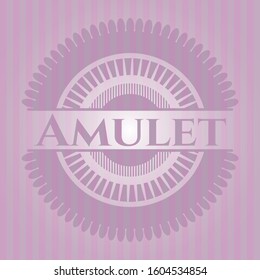 Amulet pink emblem. Vector Illustration. Detailed.