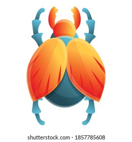 Amulet scarab beetle icon. Cartoon of amulet scarab beetle vector icon for web design isolated on white background