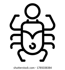 Amulet scarab beetle icon. Outline amulet scarab beetle vector icon for web design isolated on white background