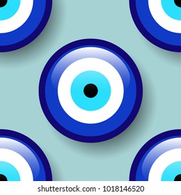 Amulet seamless pattern, blue eye pattern, from evil eye amulet