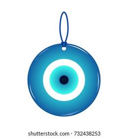 Amulet, talismán del mal ojo y sabio, aislado en fondo blanco. Ilustración vectorial.