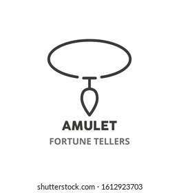 Amulet thin line icon. Concept of fortune telling. Vector illustration symbol element for web design. 