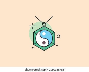 amulet ying yang. Cultural Icons Flat Vectors Vectors. flatcion premium vector. modern and professional. creative symbol. regular used icon. ecommerce design for business.eps