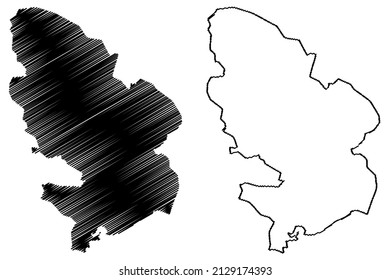 Amund Ringnes island (Canada, Nunavut Territory, North America) map vector illustration, scribble sketch Amund Ringnes map