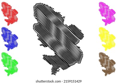Amund Ringnes island (Canada, Nunavut Territory, North America) map vector illustration, scribble sketch Amund Ringnes map