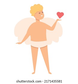 Amur cupid icon cartoon vector. Valentine day. Cute angel