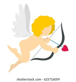 Amur or Cupid icon flat isolated on white background vector illustration