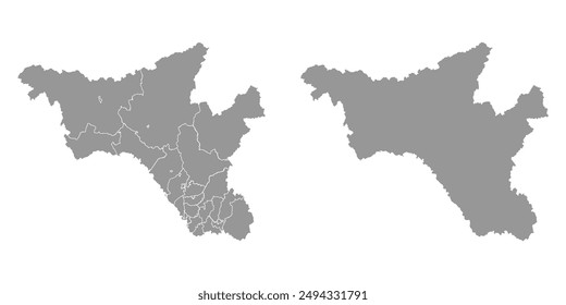 Amur Oblast map, administrative division of Russia. Vector illustration.
