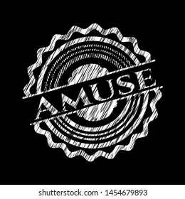 Amuse chalk emblem. Vector Illustration. Detailed.