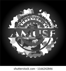 Amuse grey camouflaged emblem