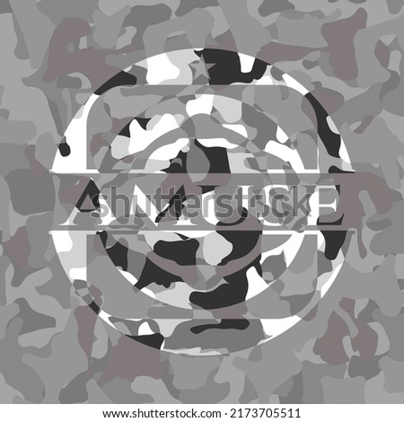 Amuse on grey camouflage texture 