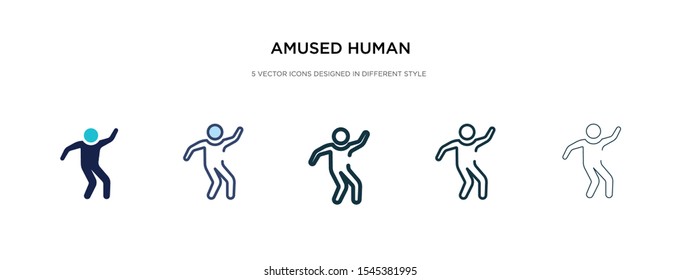 amused human icon in different style vector illustration. two colored and black amused human vector icons designed in filled, outline, line and stroke style can be used for web, mobile, ui