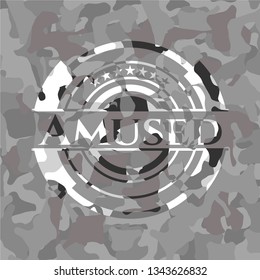 Amused on grey camo texture