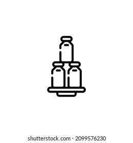 Amusement Bottle Fair Gaming Park outline style icon and illustration - vector