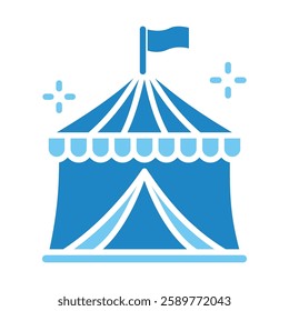 Amusement dual tone blue color, mini illustration icon. use for modern concept, print, UI, UX kit, web and app development. Vector EPS 10, related to entertainment, festival, funfair and hobbies.