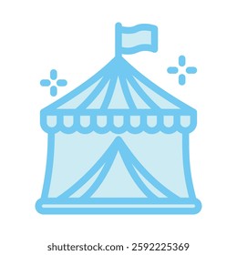 Amusement dual tone blue color, mini illustration icon. use for modern concept, print, UI, UX kit, web and app development. Vector EPS 10, related to entertainment, festival, funfair and hobbies.