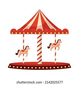 Amusement Horse Carousel Over White Stock Vector (Royalty Free ...