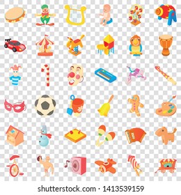 Amusement icons set. Cartoon style of 36 amusement vector icons for web for any design