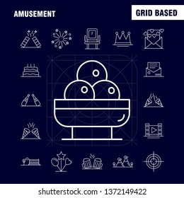 Amusement Line Icon for Web, Print and Mobile UX/UI Kit. Such as: Monitor, Screen, Play, Media, Amusement Park, Confetti, Confetti Pictogram Pack. - Vector