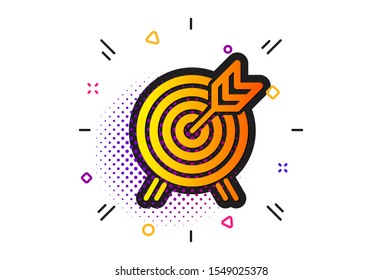 Amusement park attraction sign. Halftone circles pattern. Archery icon. Classic flat archery icon. Vector